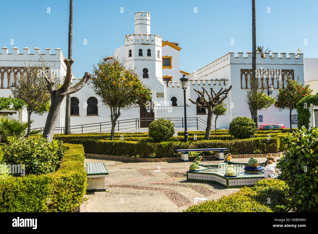 Arabischer Architektur in Tarifa, Spanien Stockfoto