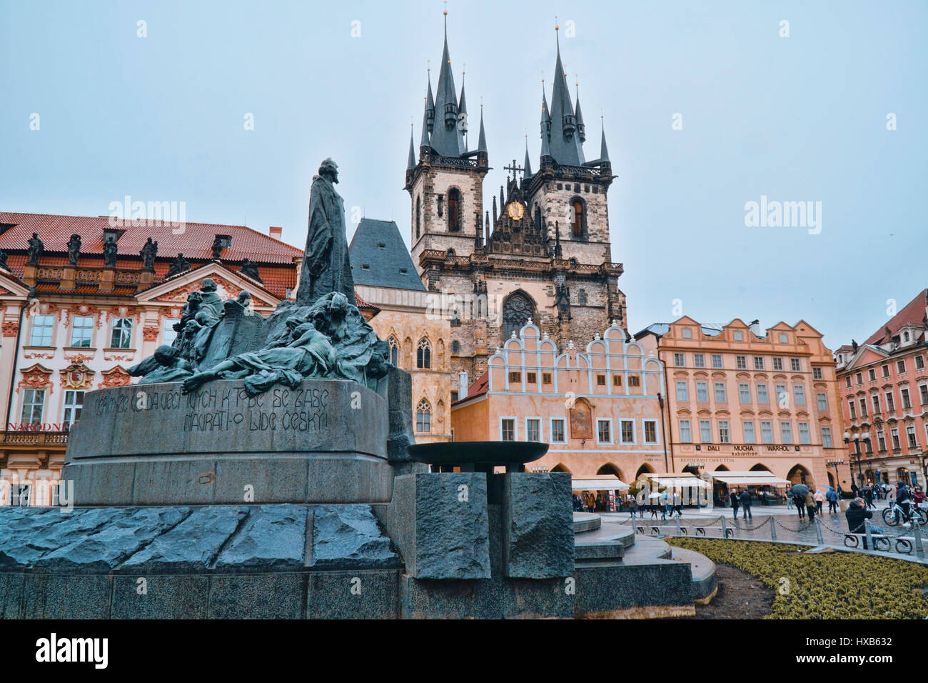 Großen Denkmal in der Mitte des Altstädter Ring in Prag - Prag / Tschechien - 20. März 2017 Stockfoto