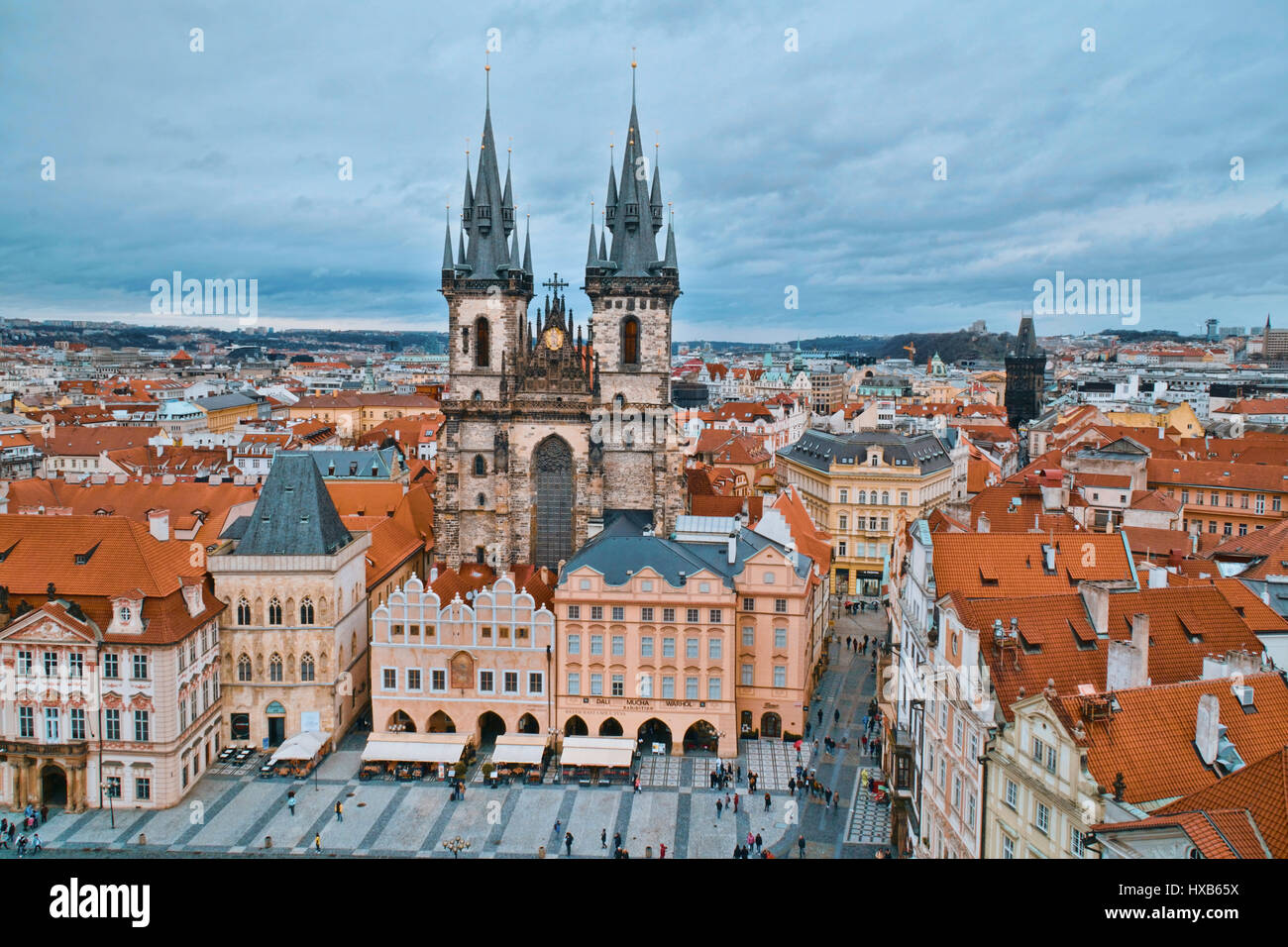 Prag-Antenne-Blick vom Altstädter Ring Stockfoto