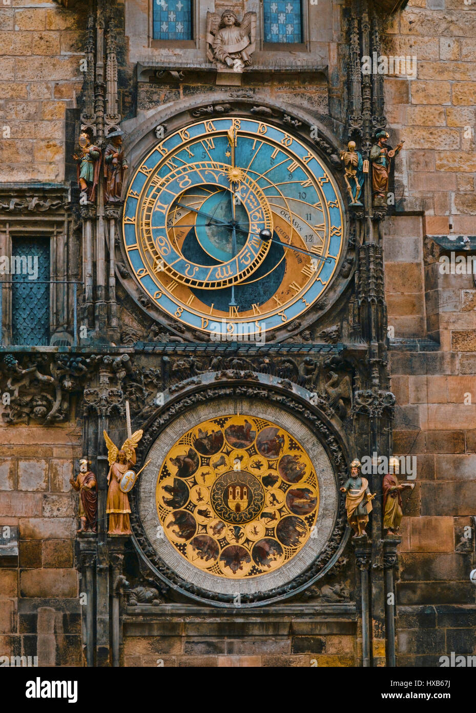 Eines der wichtigsten Sehenswürdigkeiten in Prag die astronomische Uhr am Altstädter Ring Stockfoto