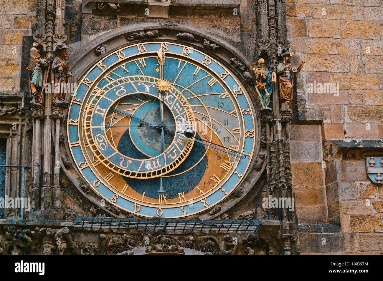Eines der wichtigsten Sehenswürdigkeiten in Prag die astronomische Uhr am Altstädter Ring Stockfoto
