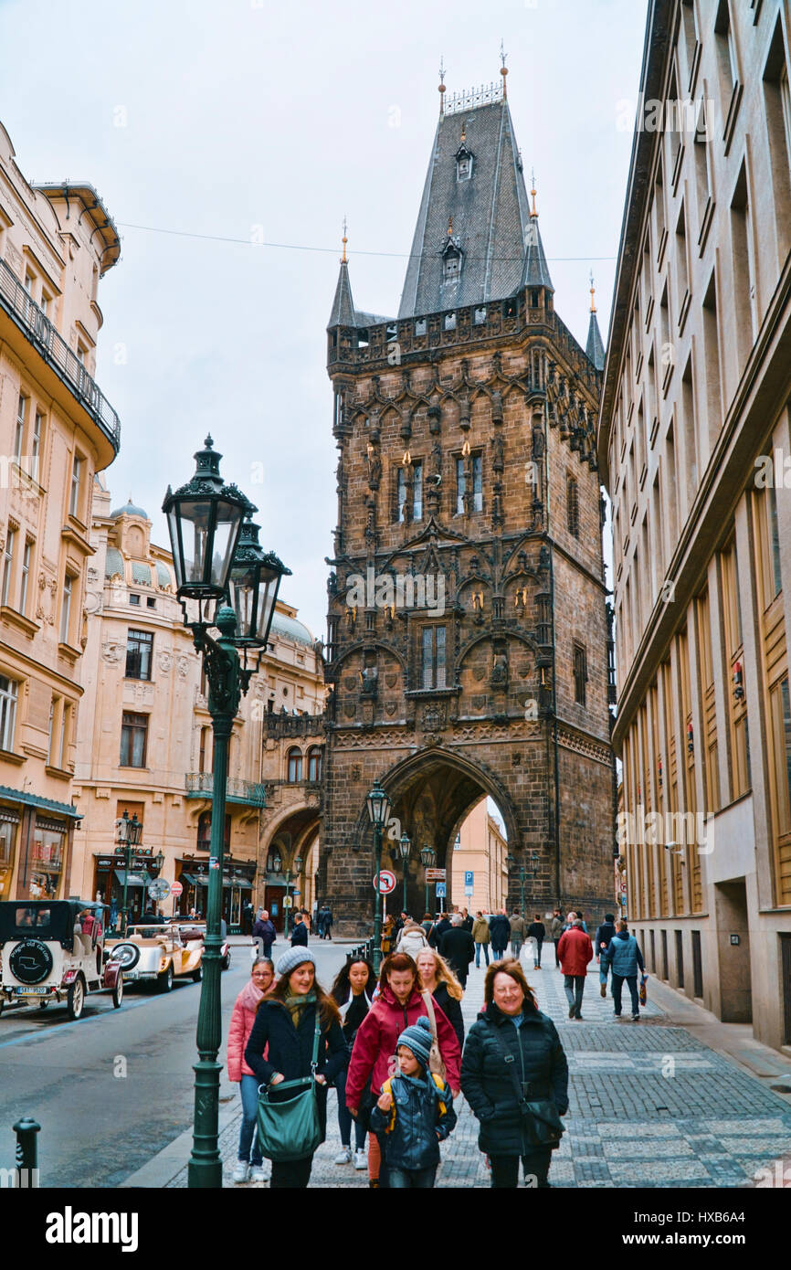 Das Tor in die Altstadt in Prague Old Town - Prag / Tschechien - 20. März 2017 Stockfoto
