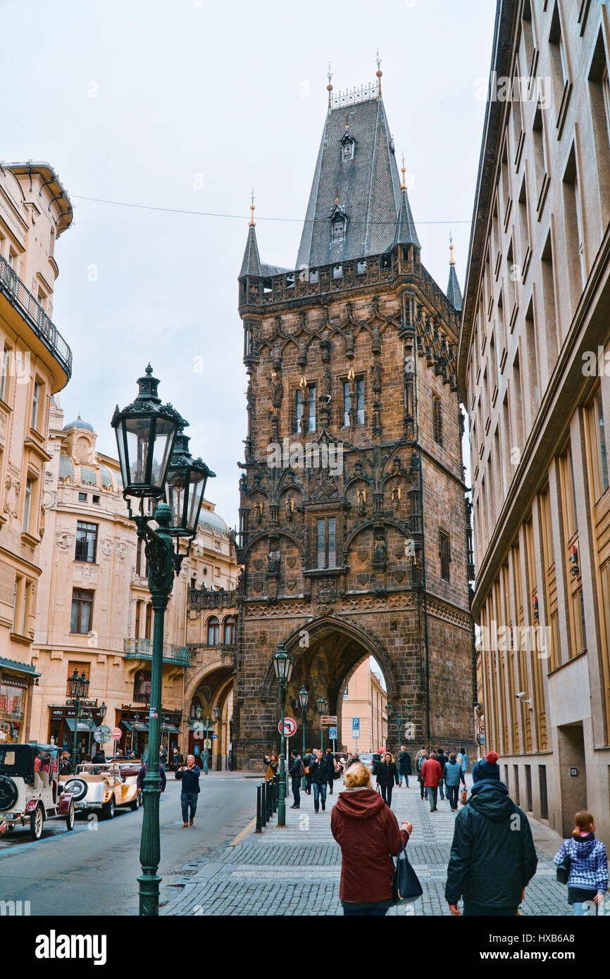 Das Tor in die Altstadt in Prague Old Town - Prag / Tschechien - 20. März 2017 Stockfoto