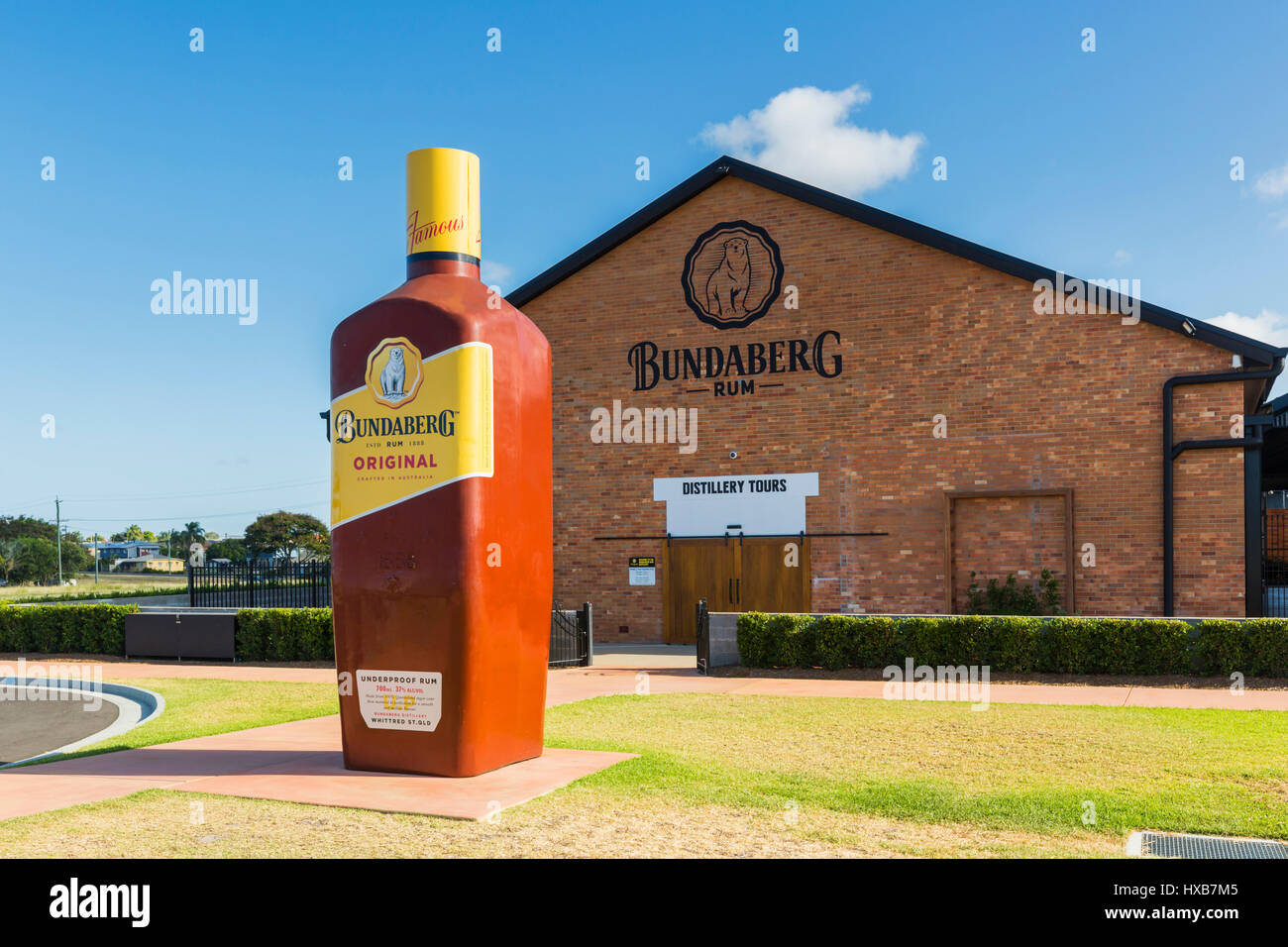 Das Besucherzentrum in der Bundaberg Rum Destillerie, Heimat von Australiens ikonische Bundy Rum, seit 1888 in Betrieb.  Das neue Besucherzentrum wurde eröffnet Stockfoto