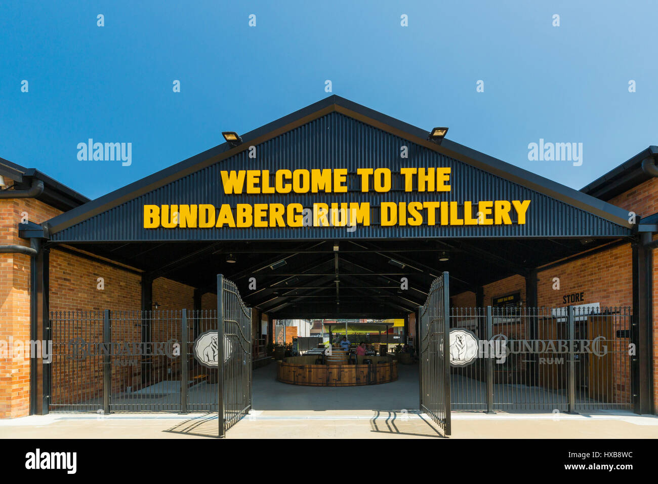 Bundaberg Rum Destillerie Besucherzentrum, Heimat von Australiens ikonische Bundy Rum.  Bundaberg, Queensland, Australien Stockfoto