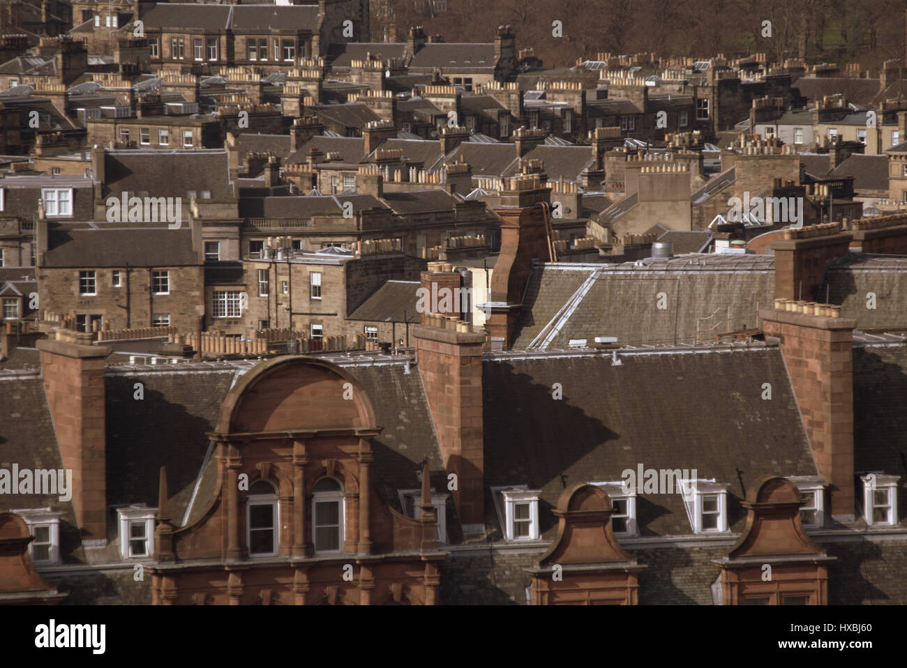Panorama Luftbild Panorama-Landschaft von der Burg von Edinburgh, Blick nach Norden über die Stadt Stockfoto