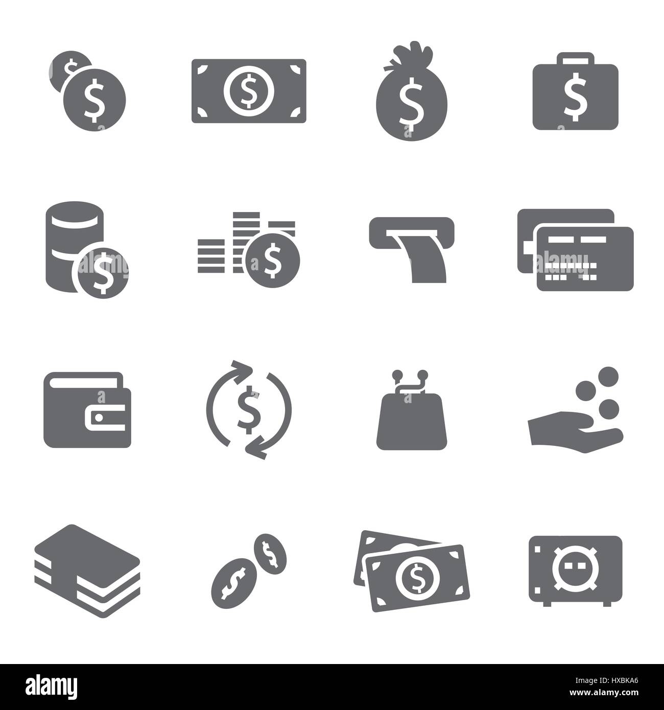 Vektor-Schwarzgeld Icons set Stock Vektor