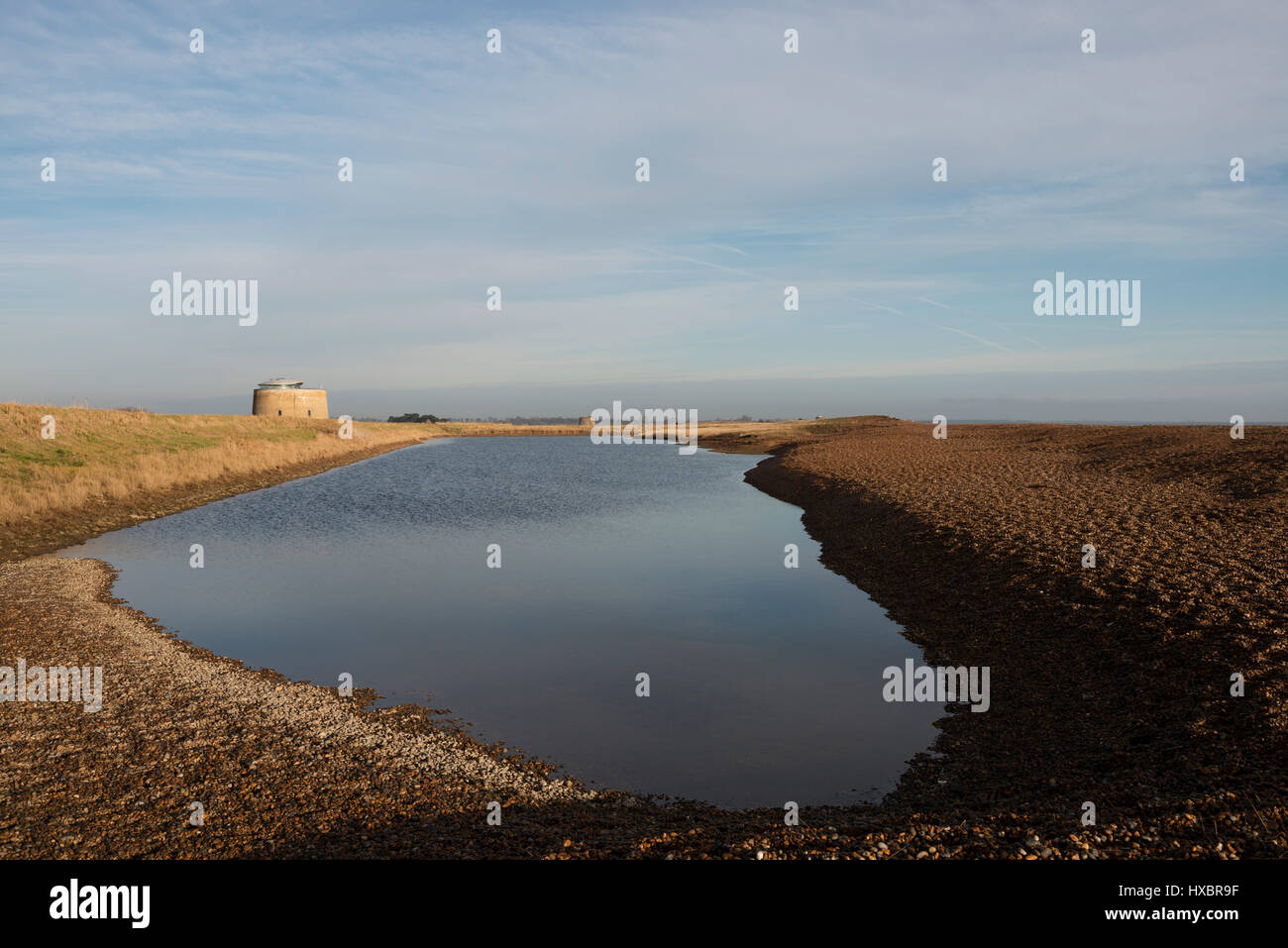 Lagune Bawdsey Suffolk UK Stockfoto