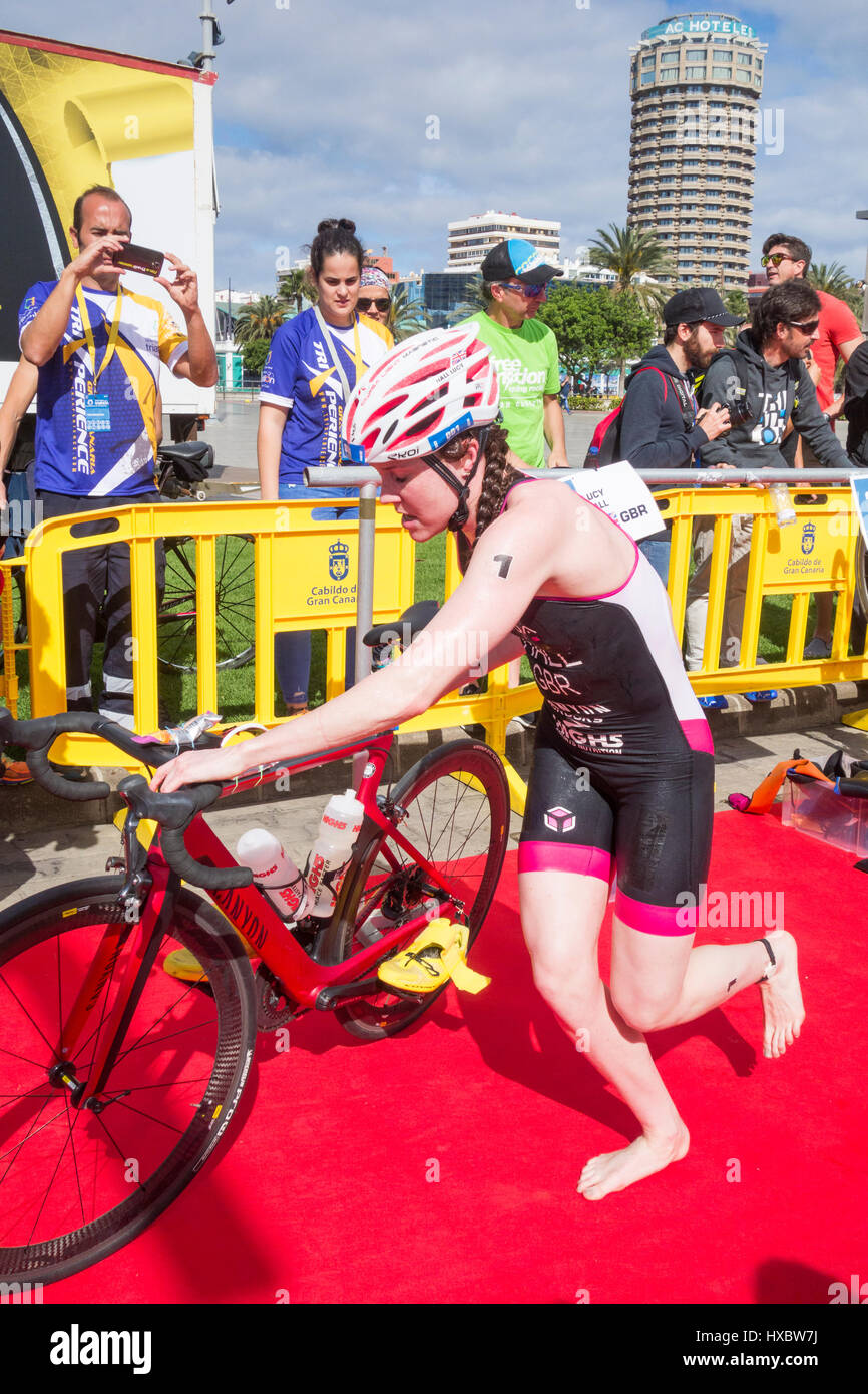 Triathlon-Rennen in Las Palmas auf Gran Canaria Stockfoto