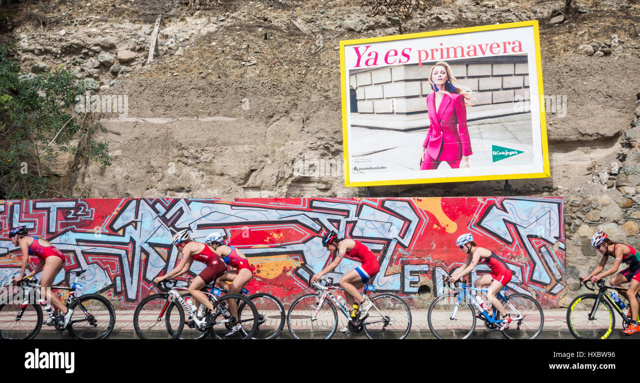 Triathlon-Rennen in Las Palmas auf Gran Canaria Stockfoto