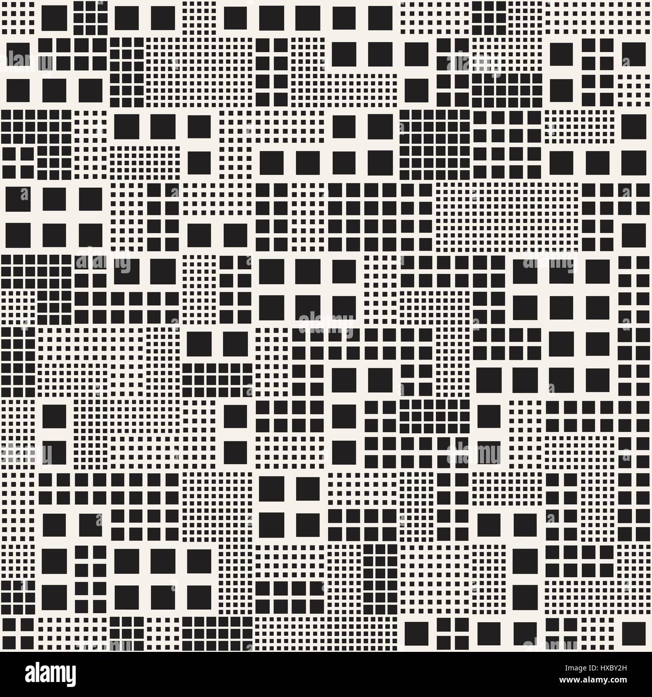 Endlosen abstrakten Hintergrund mit zufälliger Größe Quadrate. Vector Seamless Pattern. Stock Vektor