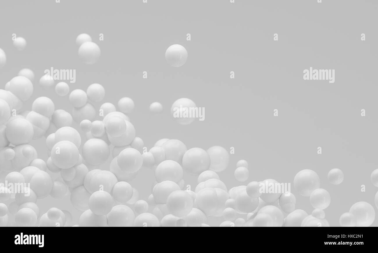 abstrakte weiße Partikel Cloud 3d render Stockfoto