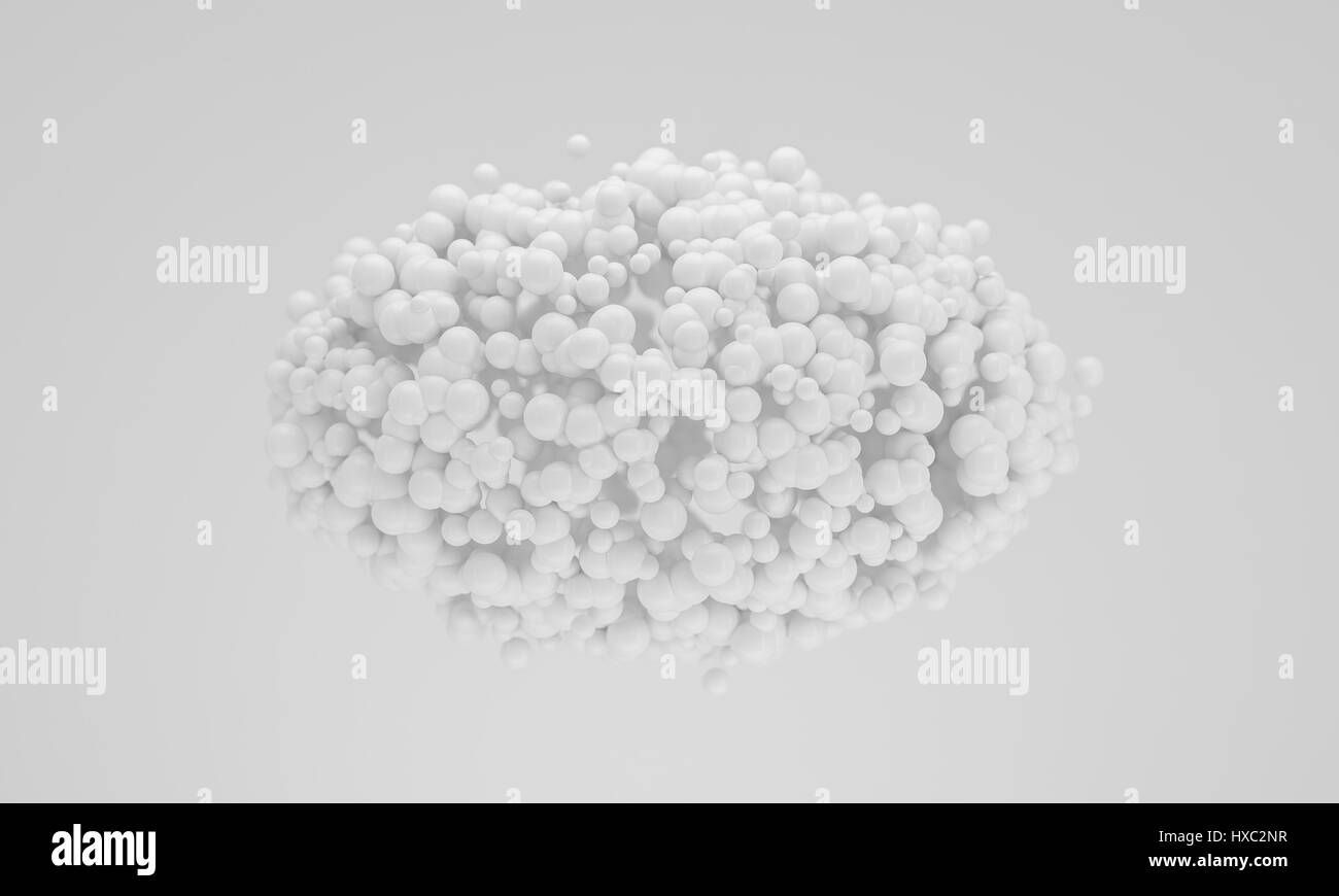 abstrakte weiße Partikel Cloud 3d render Stockfoto