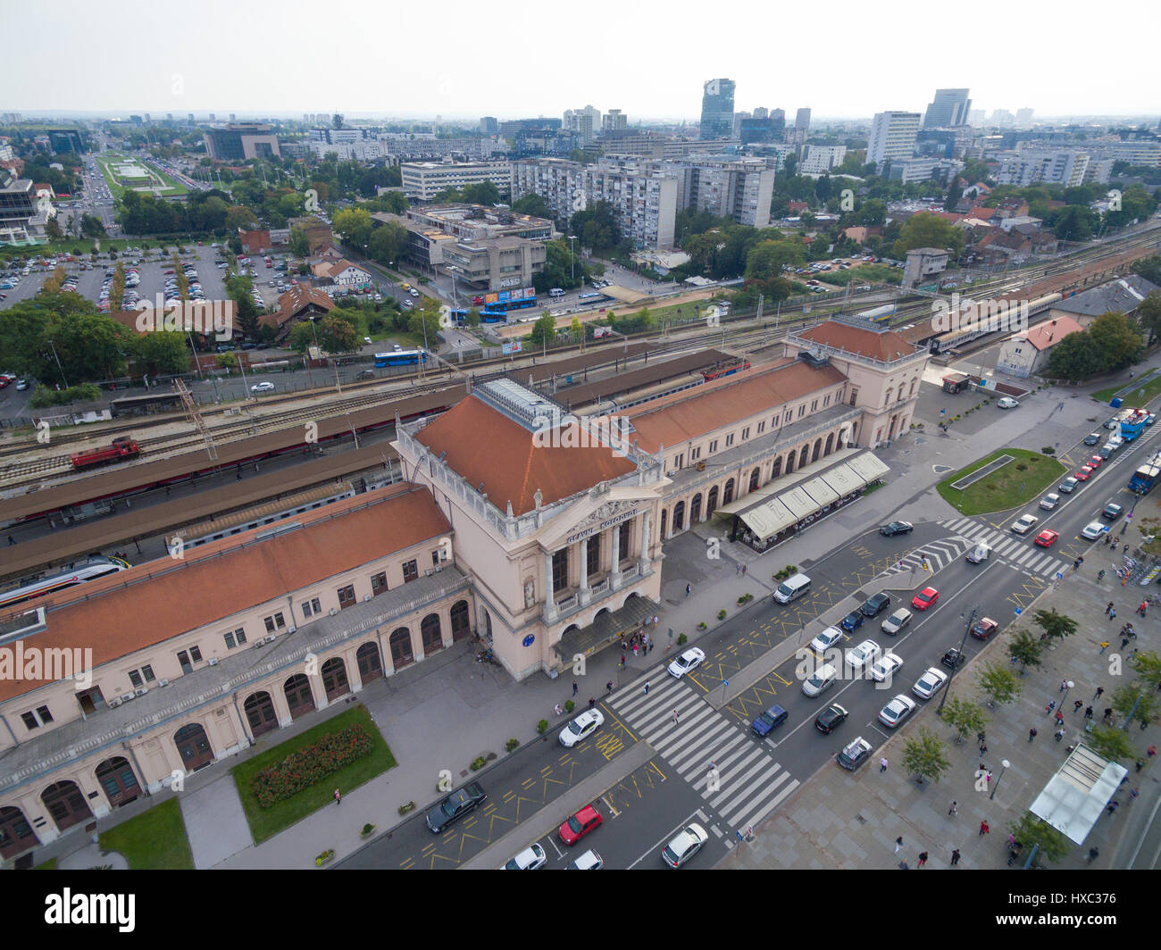 Luftbild des Hauptbahnhofs in Zagreb Stockfotografie - Alamy