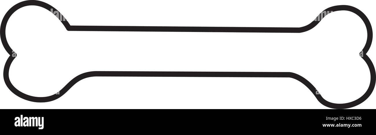 Silhouette Haustier Knochen Skizzensymbol flach Stock Vektor