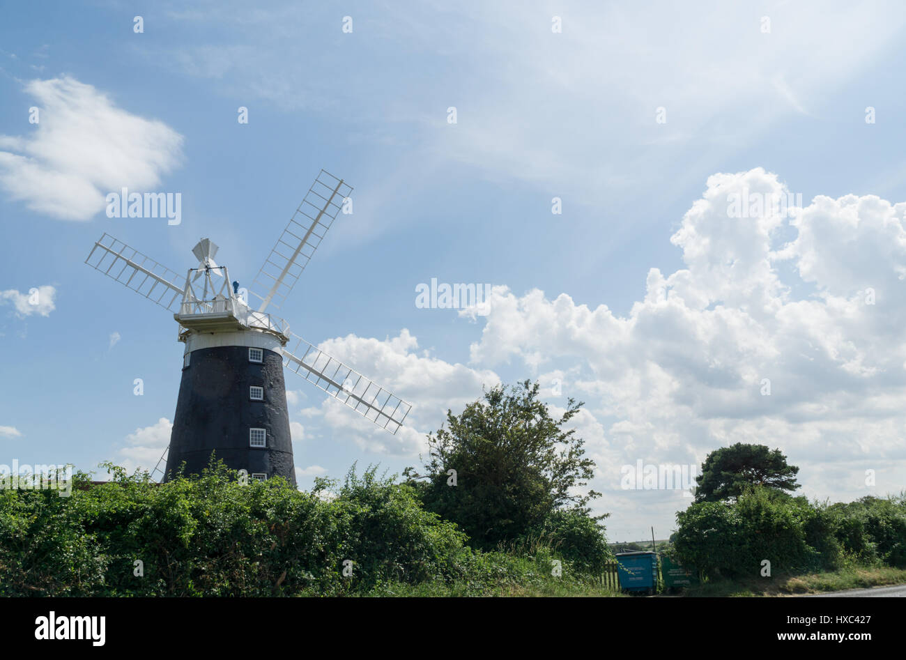 Windmühle in Norfolk, Sommer UK. Stockfoto