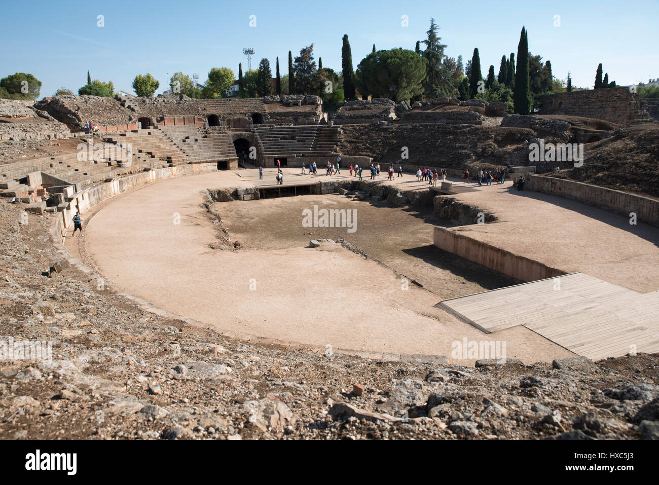 Römische amphitheater Stockfoto