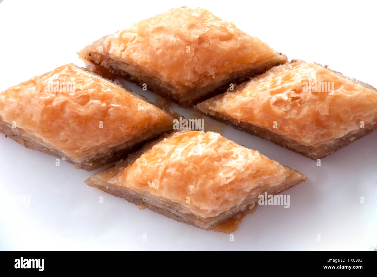Leckere türkische süße Baklava mit Walnüssen Stockfotografie Alamy