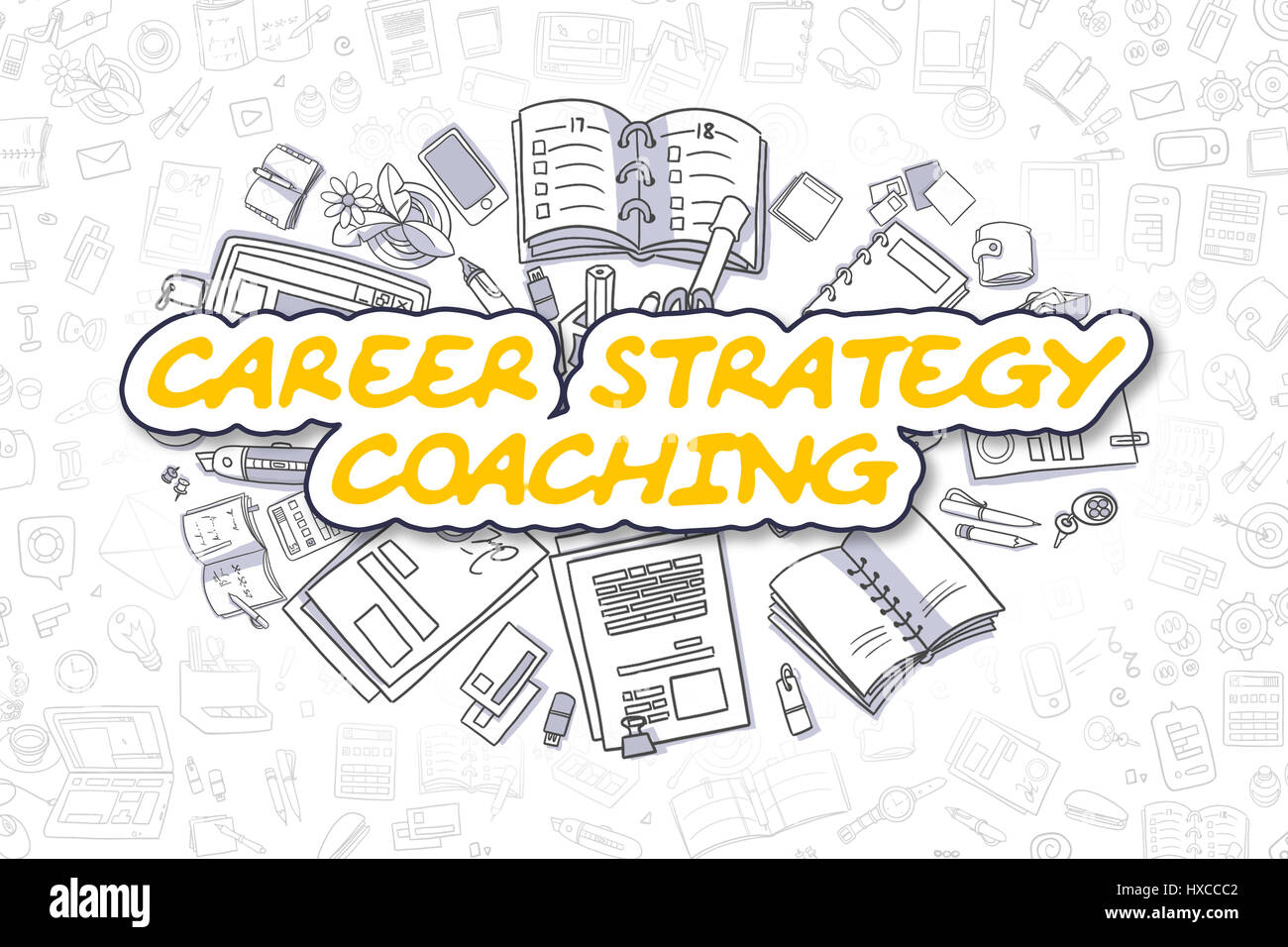 Karriere-Strategie Coaching - Business-Konzept. Stockfoto