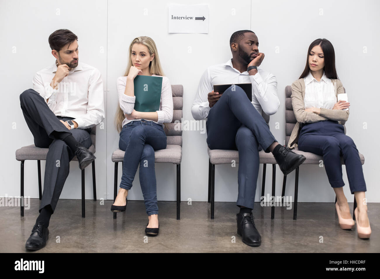 Menschen warten auf Job-Interview-Konzept Stockfoto