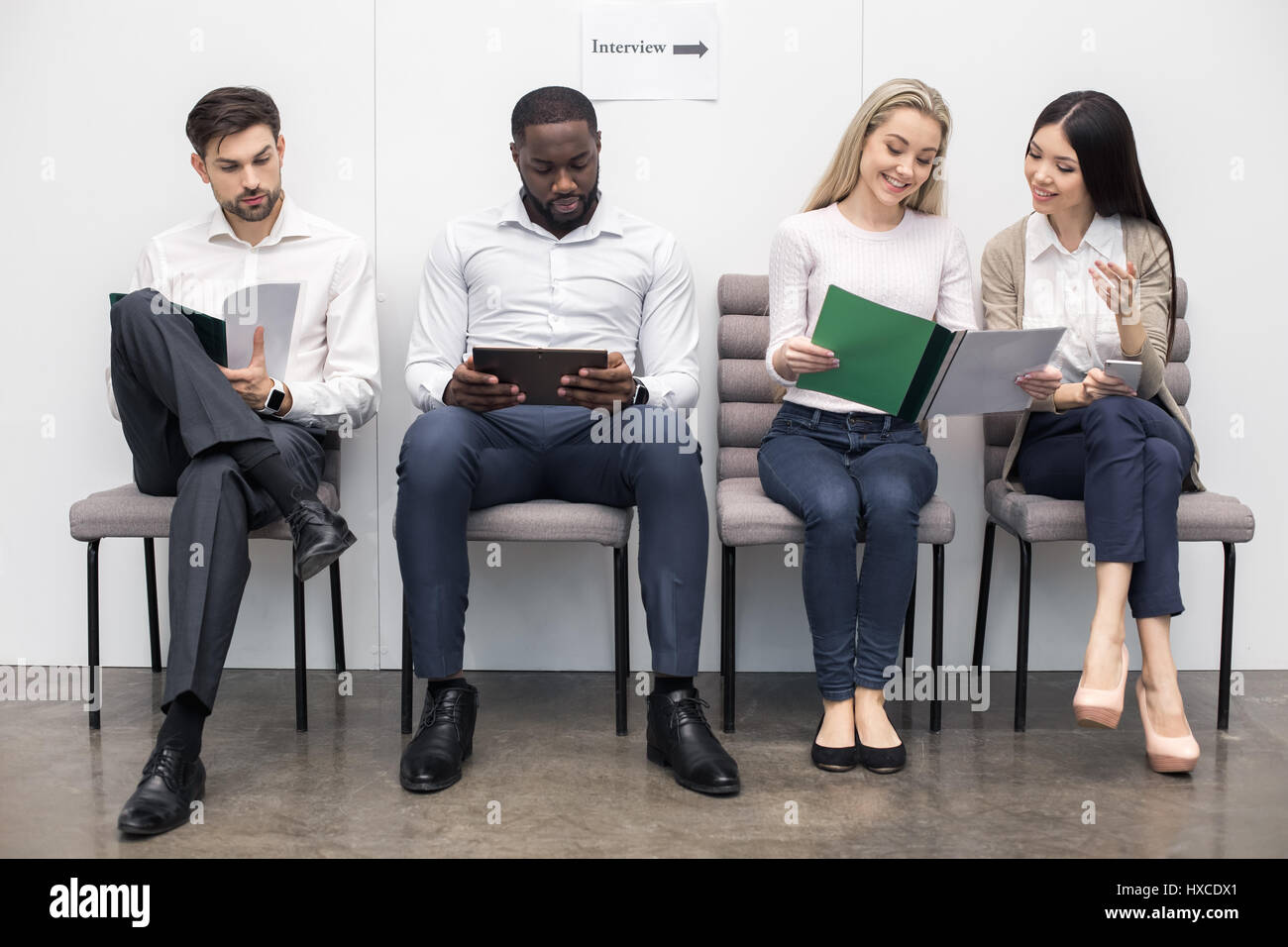 Menschen warten auf Job-Interview-Konzept Stockfoto