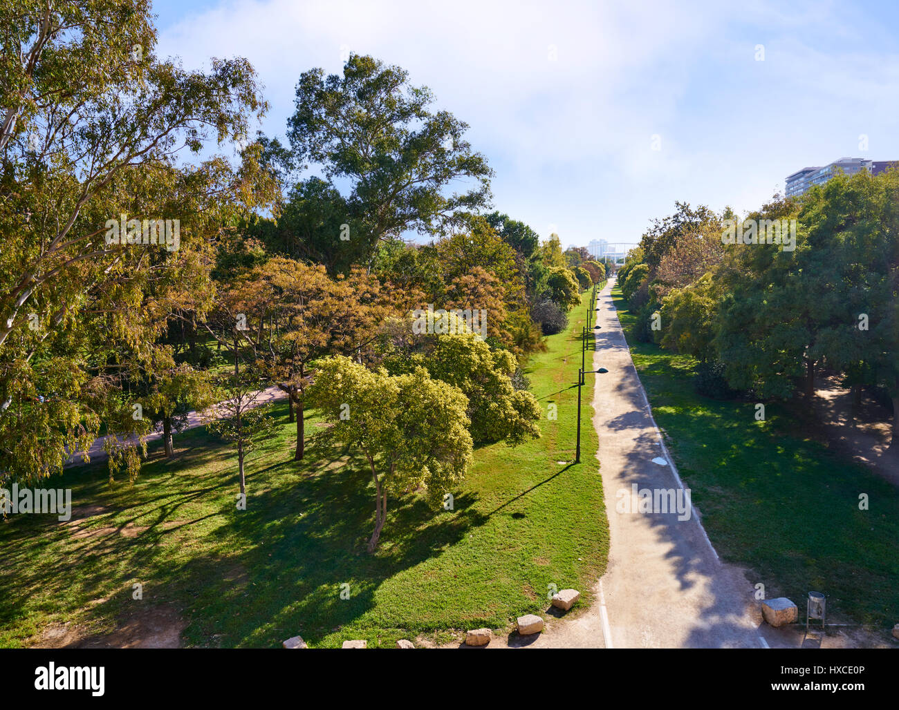 Valencia Turia Park Garten Blick auf Spanien Stockfoto