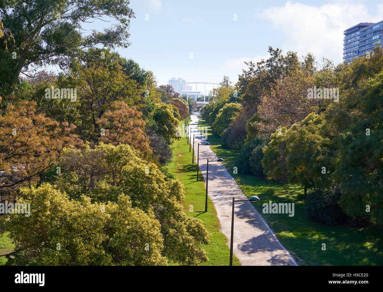 Valencia Turia Park Garten Blick auf Spanien Stockfoto