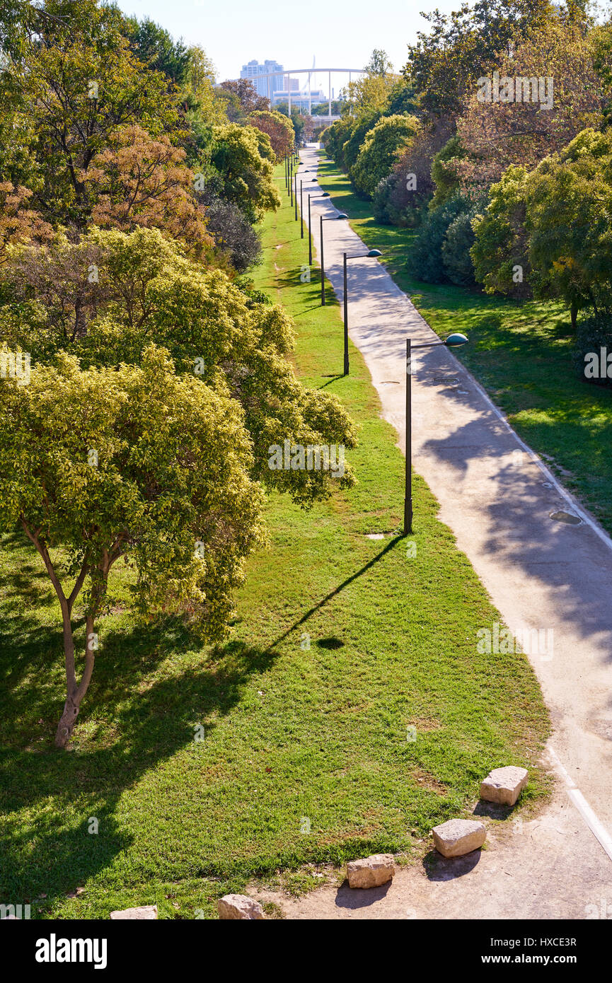 Valencia Turia Park Garten Blick auf Spanien Stockfoto