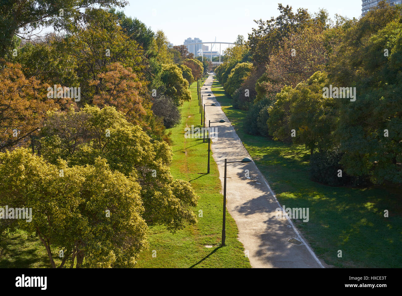 Valencia Turia Park Garten Blick auf Spanien Stockfoto