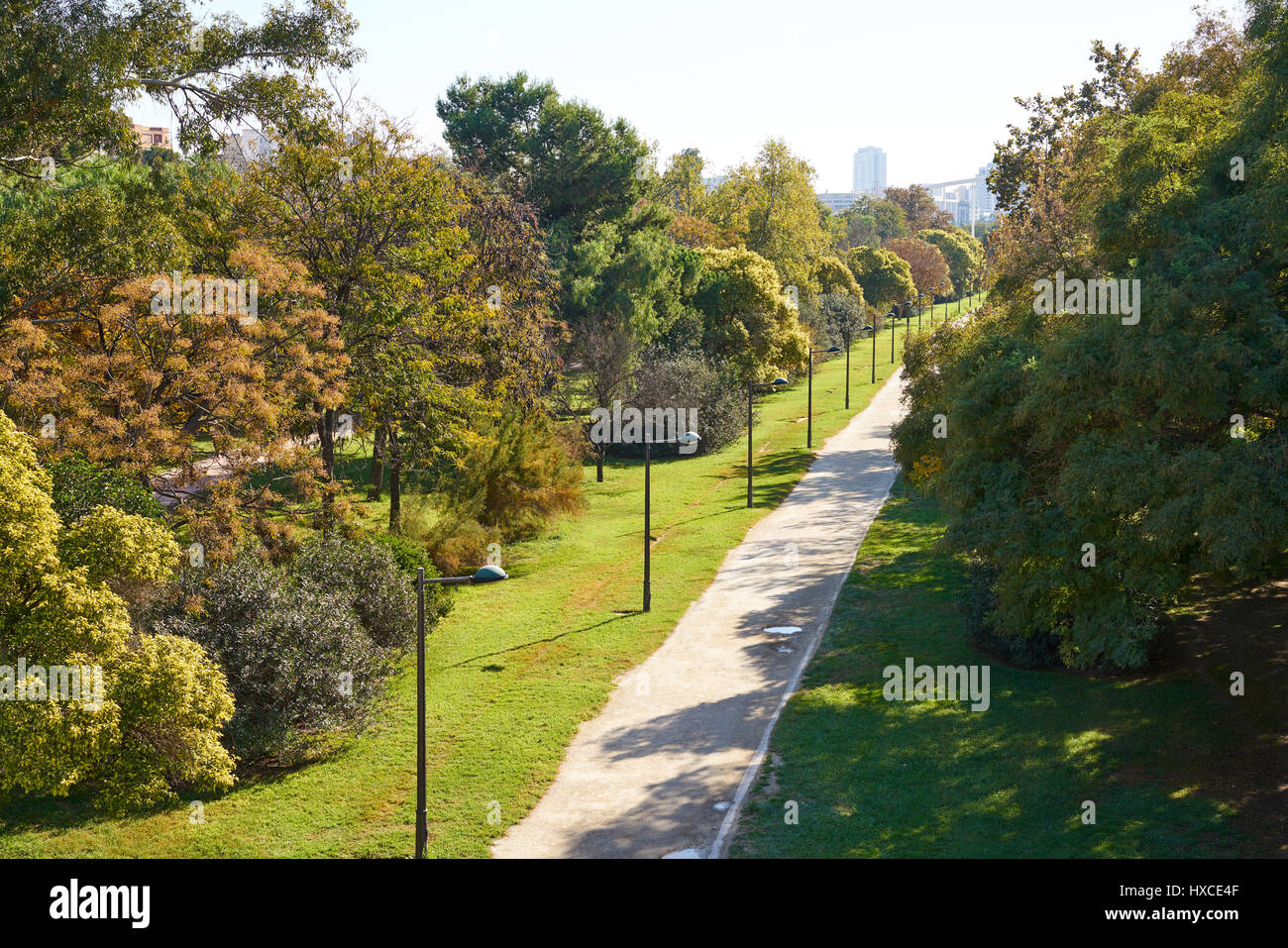 Valencia Turia Park Garten Blick auf Spanien Stockfoto