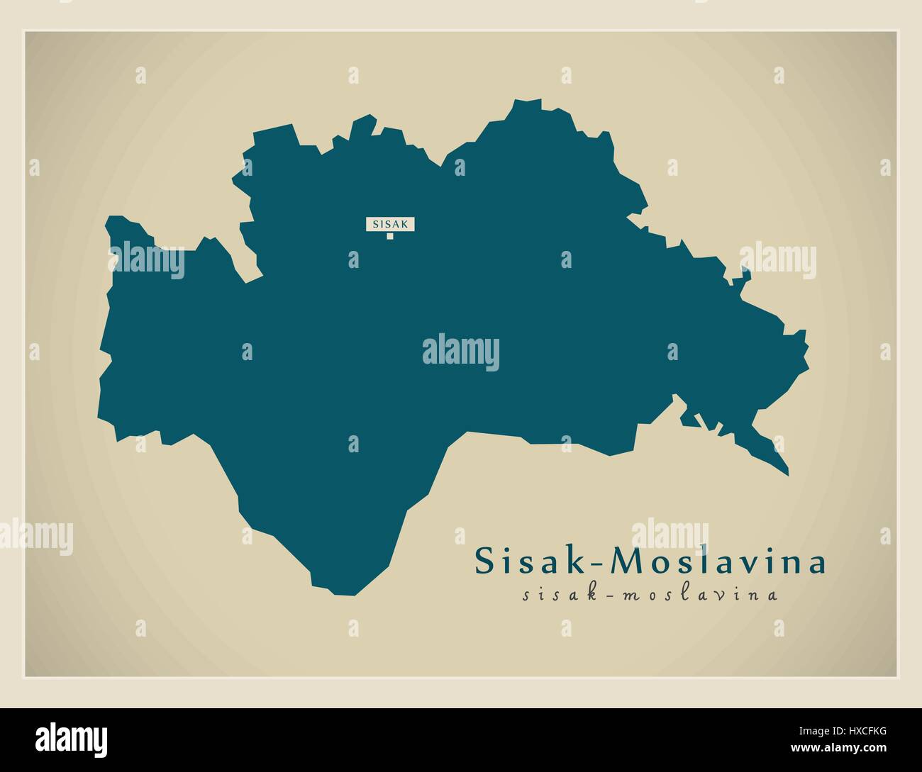 Moderne Karte - Sisak-Moslavina HR Stock Vektor