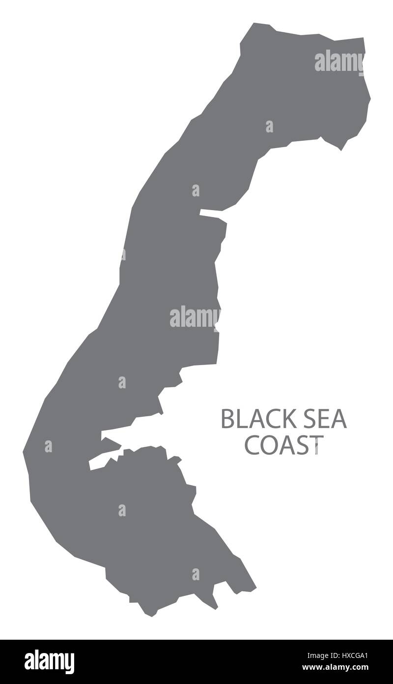Schwarzmeerküste Bulgariens Region Karte grau Abbildung silhouette Stock Vektor
