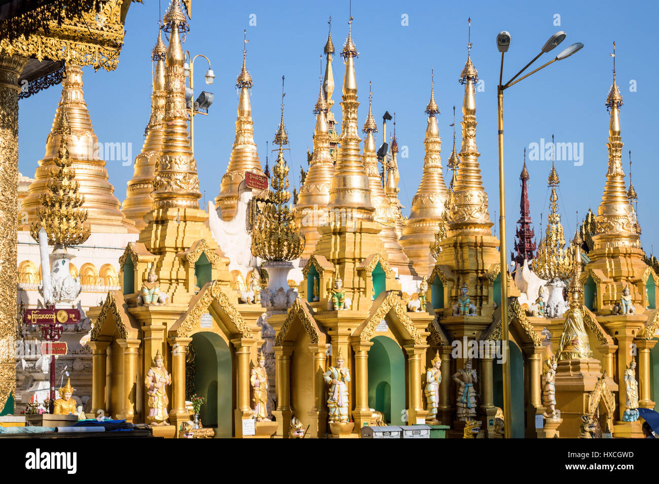 Shwedagon-Pagode in Yangon, Birma-Myanmar Stockfoto