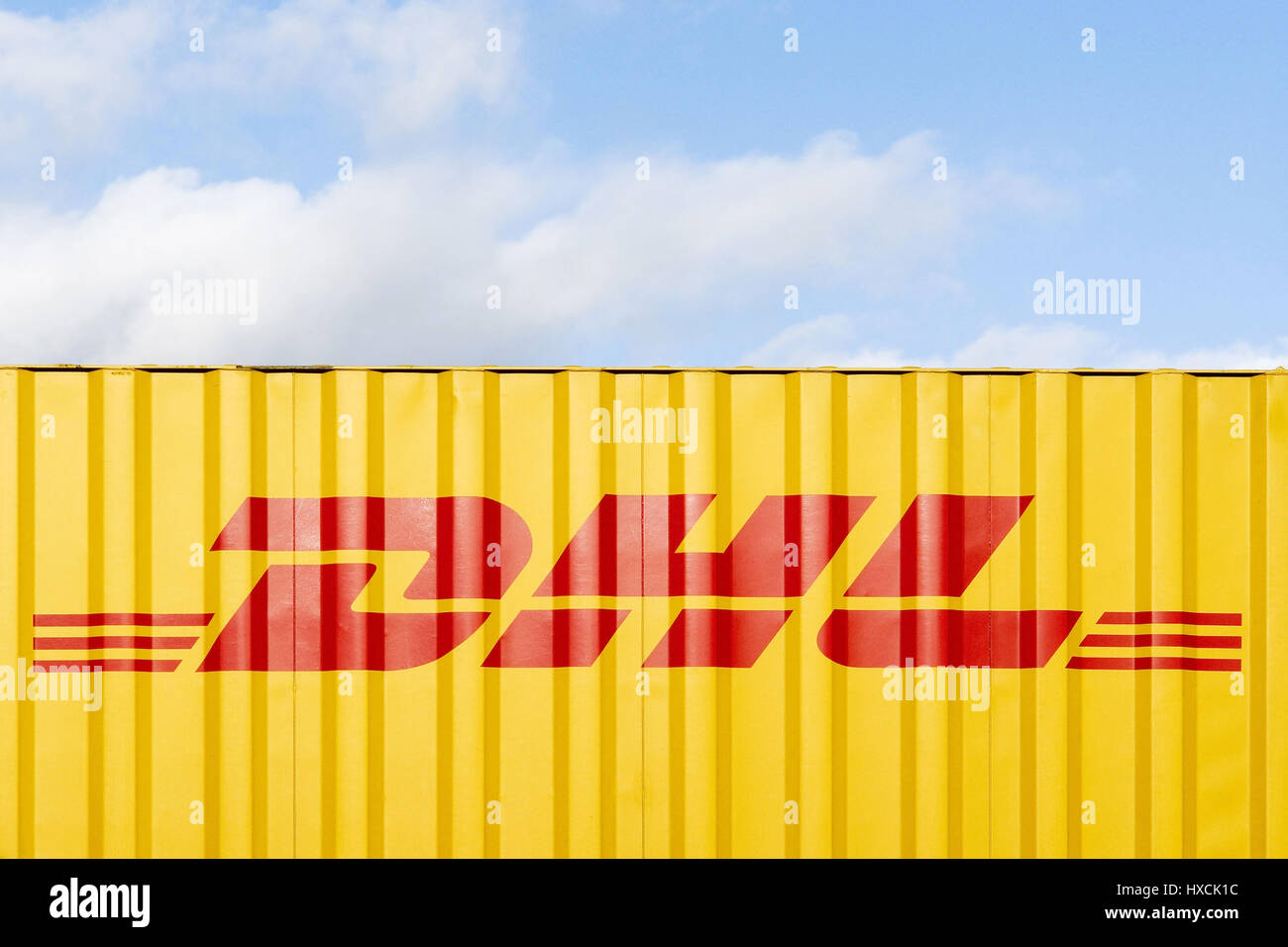DHL-Container, DHL Container Stockfoto
