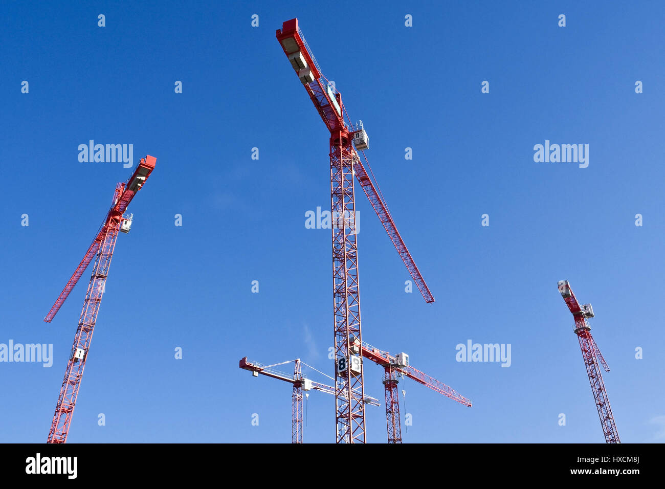 Baukräne, Baukraene Stockfoto