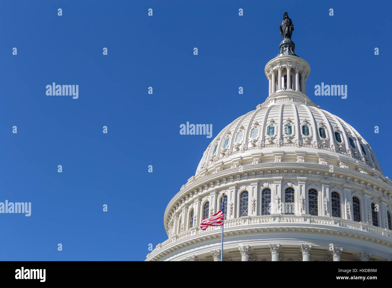 Ein Offset Blick auf die Kuppel von der US-Kapitol in Washington, DC. Stockfoto