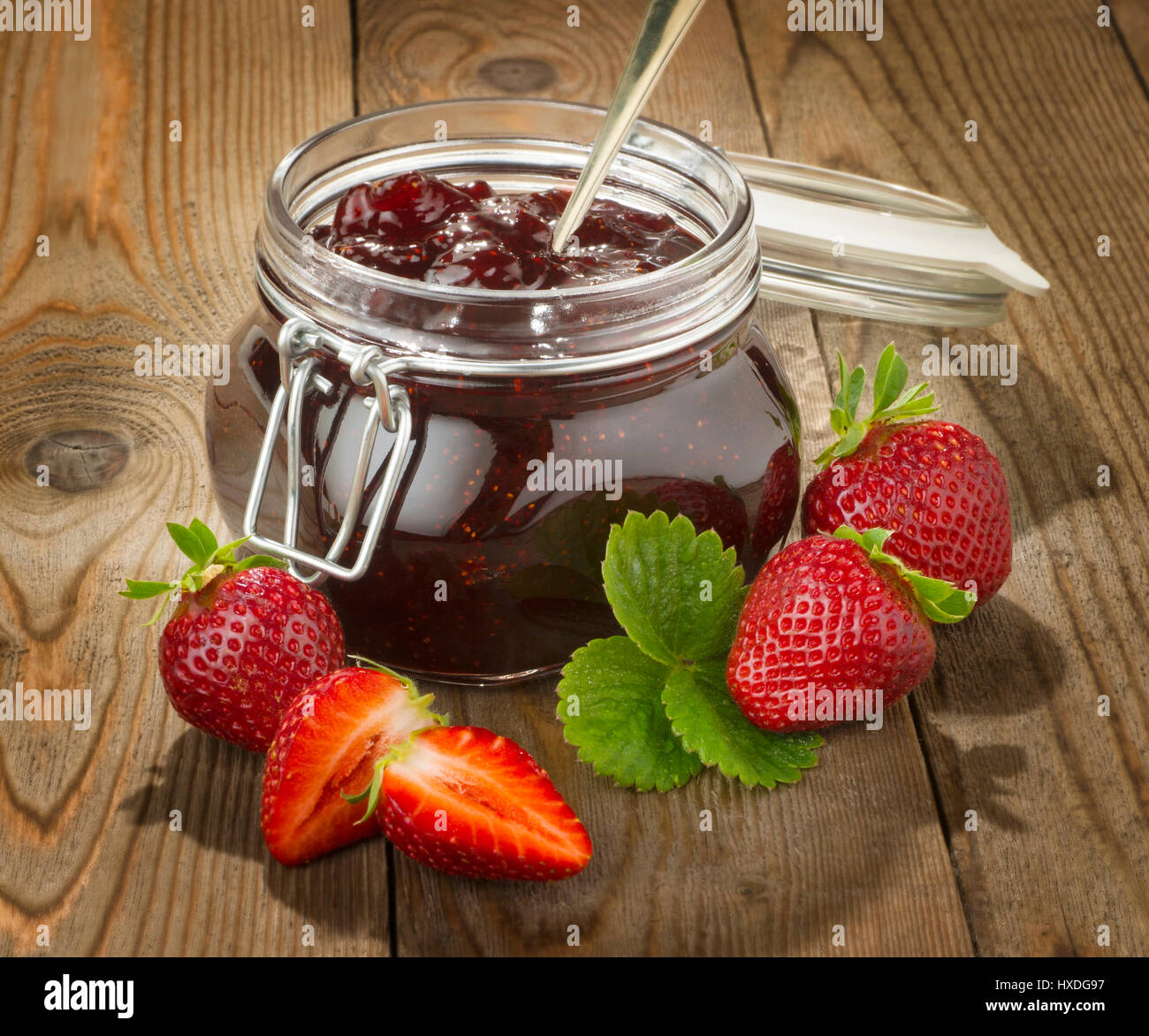 Erdbeer-Marmelade Stockfoto
