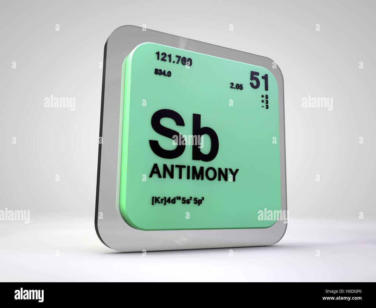 Antimon - Sb - Chemisches Element Periodensystem 3d render ...