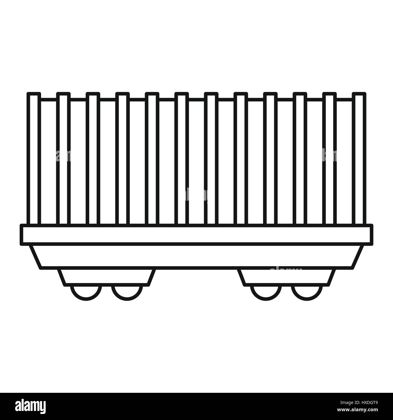 Fracht Wagen Symbol, Umriss-Stil Stock Vektor
