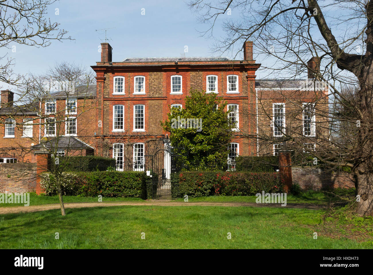 Ormeley Lodge ist ein Anfang 18. Jahrhundert georgischen Haus am Rande des gemeinsamen Schinken in der Nähe von Richmond Park in Ham, London. UK Stockfoto