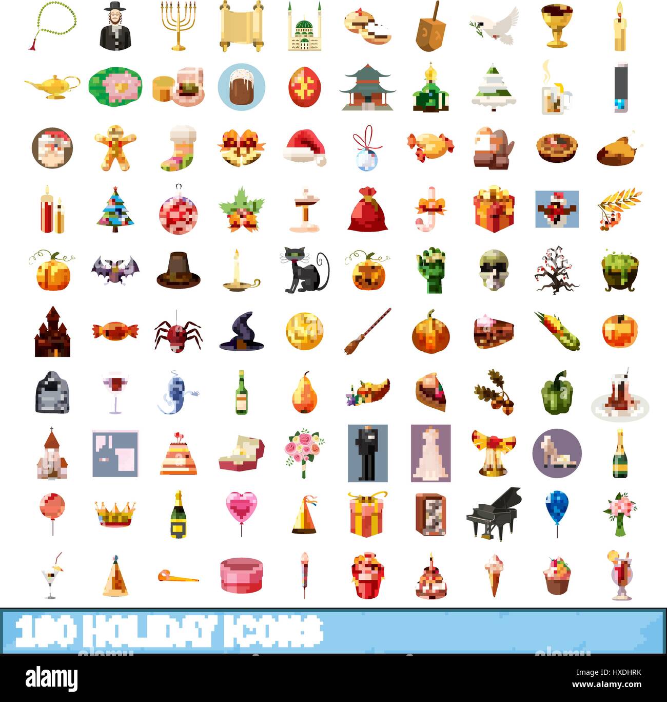 100 Urlaub Icons set, cartoon-Stil Stock Vektor