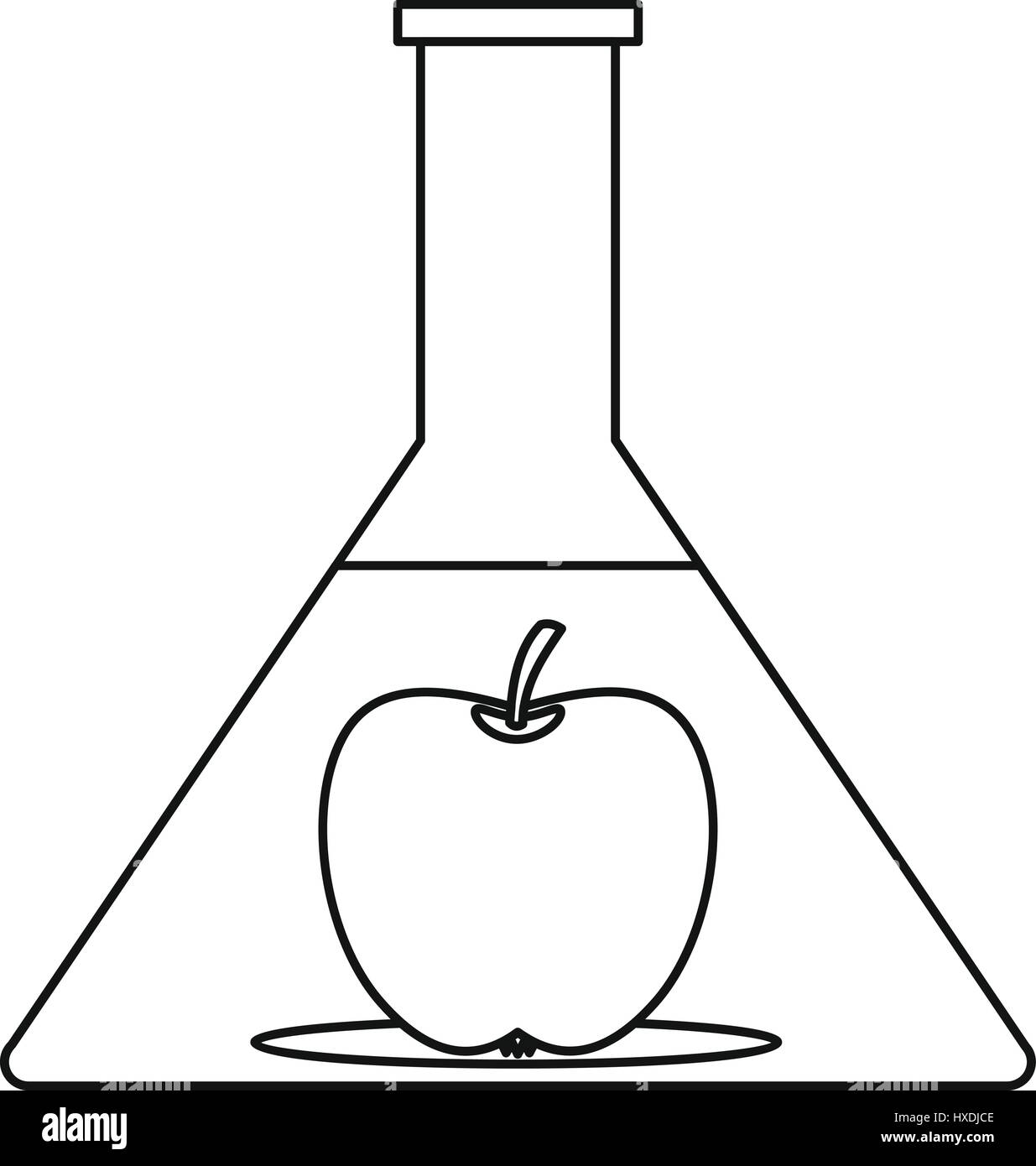 GVO-Lebensmittel Konzept Symbol, Umriss-Stil Stock Vektor