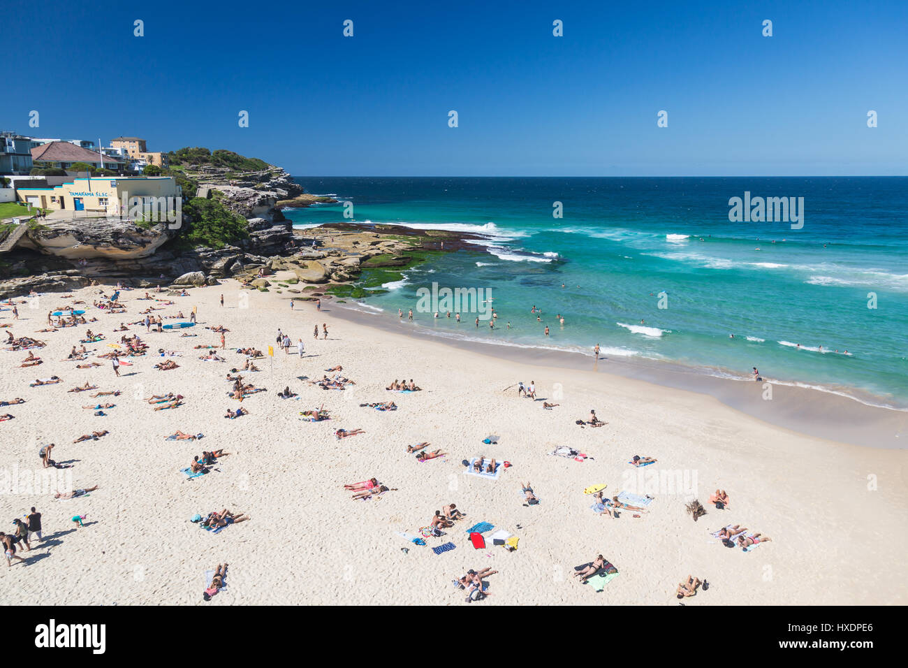 Ein wunderschöner Herbsttag in Tamarama Beach, Sydney, Australien. Stockfoto