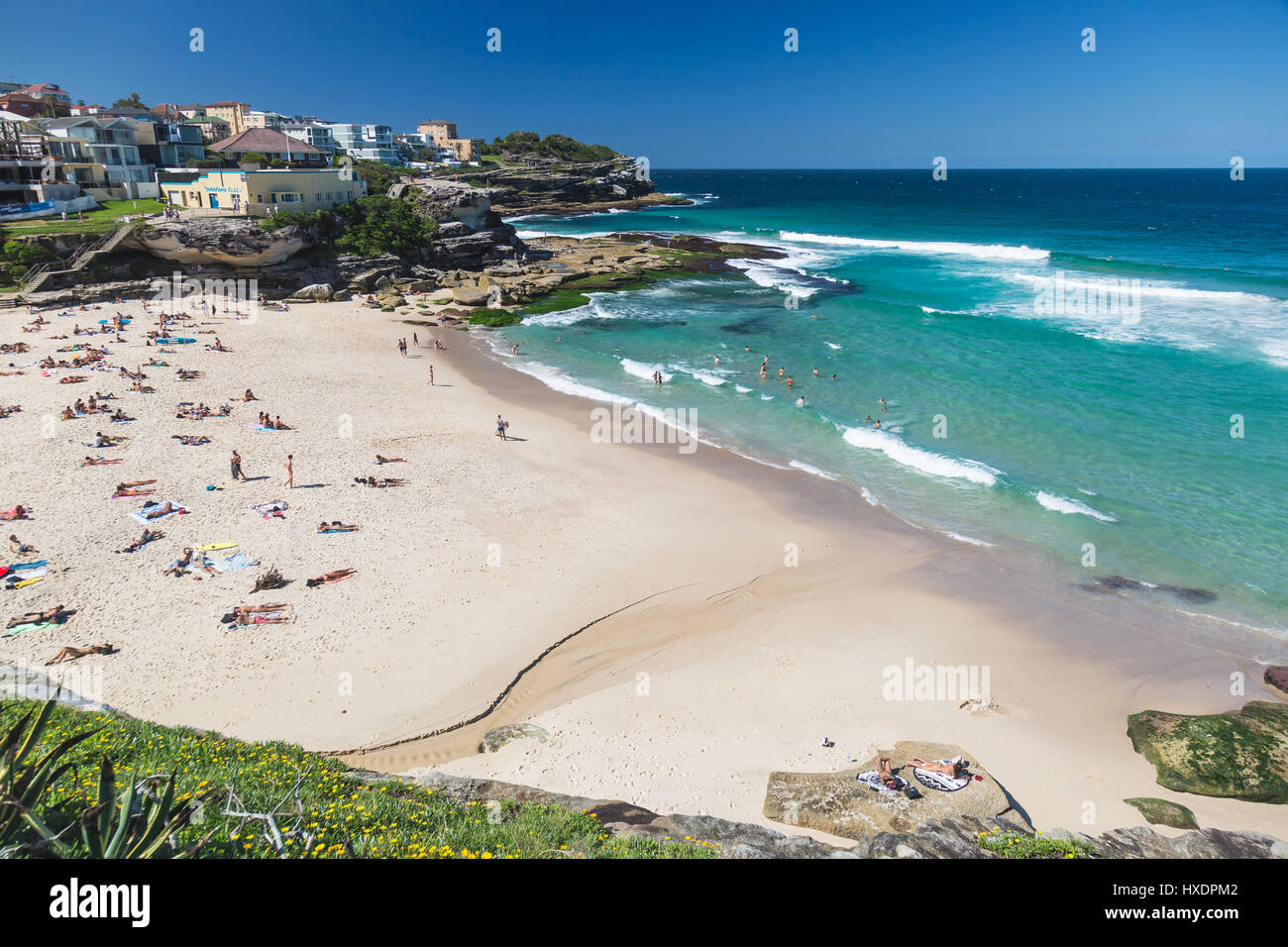 Ein wunderschöner Herbsttag in Tamarama Beach, Sydney, Australien. Stockfoto