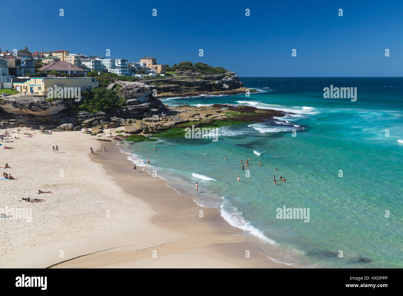 Ein wunderschöner Herbsttag in Tamarama Beach, Sydney, Australien. Stockfoto