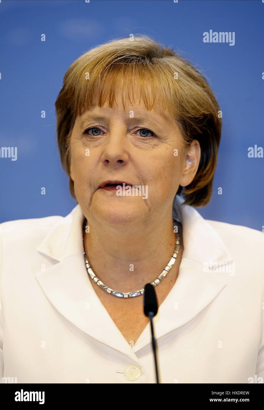 ANGELA MERKEL Bundeskanzlerin von Deutschland 24. Juni 2011 JUSTUS-LIPSIUS-Gebäude Brüssel Belgien Stockfoto