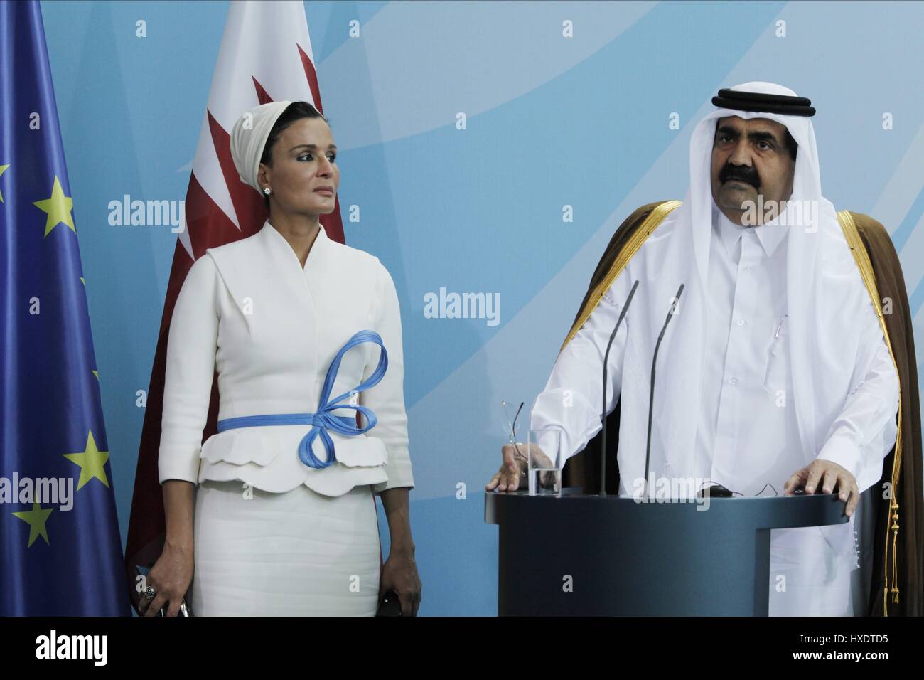 Mozah Bint Nasser Al Missned Hamad Bin Khalifa Al Thani Emir Von Katar Mit Frau 29 September 10 Stockfotografie Alamy