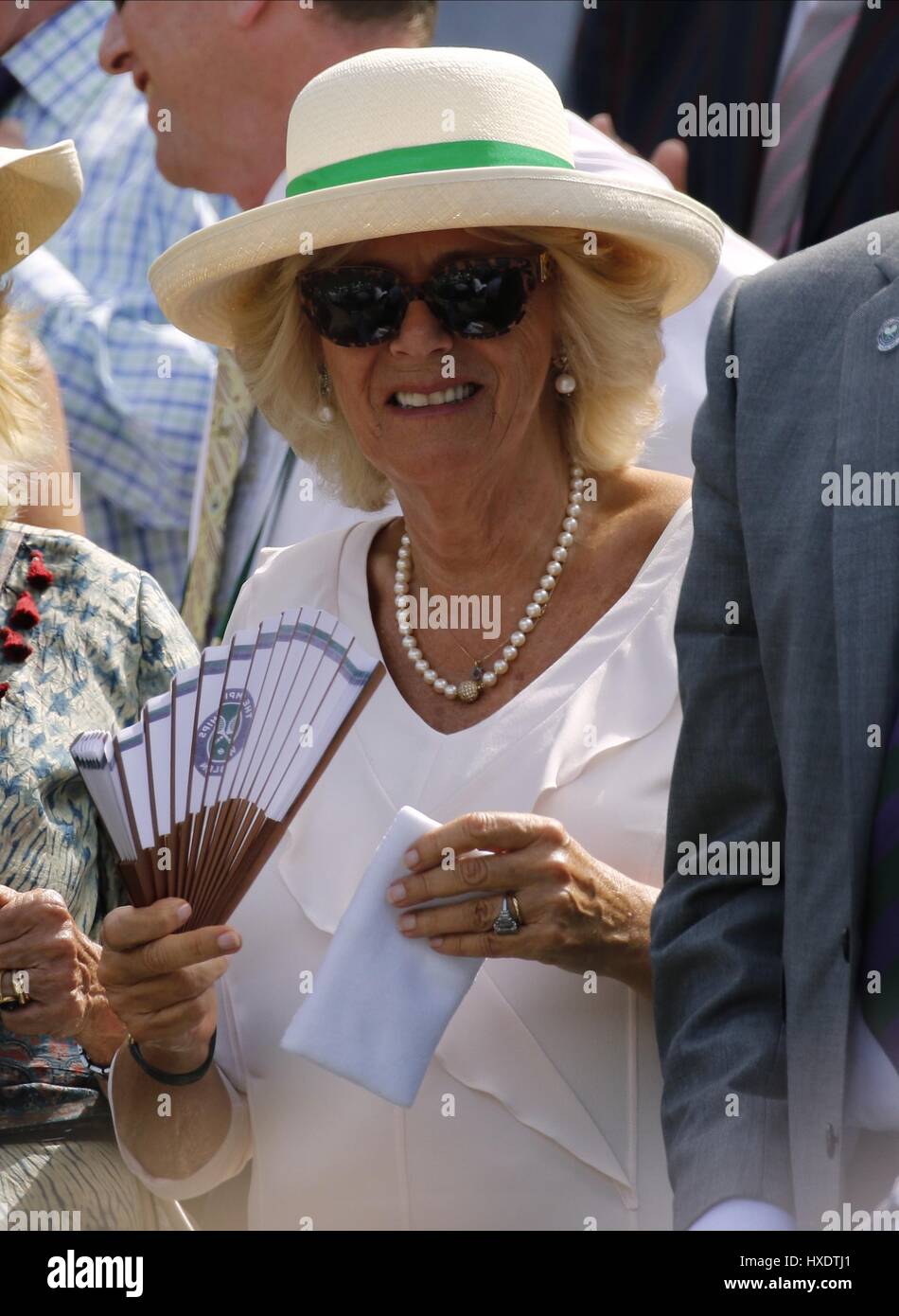 CAMILLA HERZOGIN von CORNWALL der WIMBLEDON CHAMPIONSHIPS 20 2. Juli 2015 WIMBLEDON LONDON ENGLAND Stockfoto