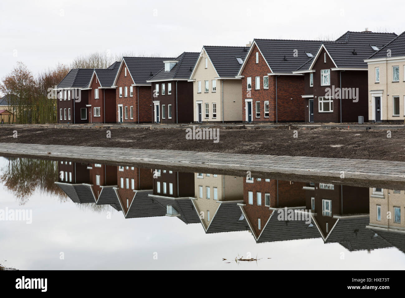 Almere (wahrscheinlich nicht selbst bauen Häuser). Zelfbouw Serie - Extras, verschiedene, Niederlande. Architekt: verschiedene, 2015. Stockfoto