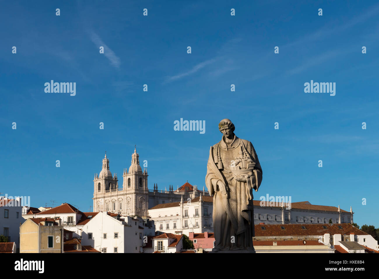 Statue des Hl. Vinzenz, Patron von Lissabon. Stockfoto